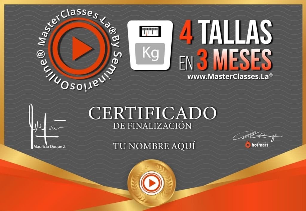 4 Tallas en 3 Meses