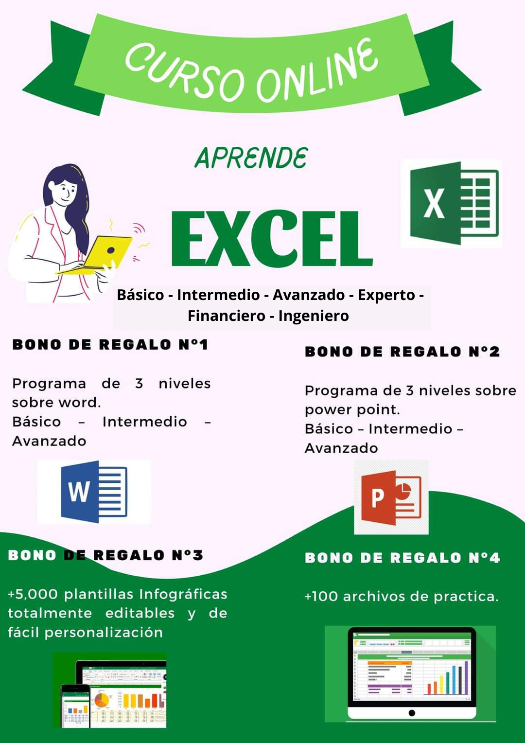 Pack Completo Curso de Excel + 6 Bonos de Regalo